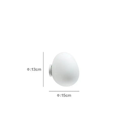 Modern white glass egg wall sconces bedroom wall lamp