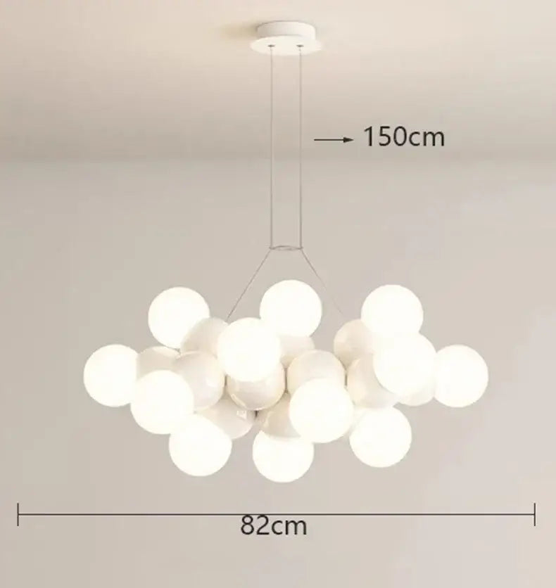 Modern white glass globe pendant light fixture dining room