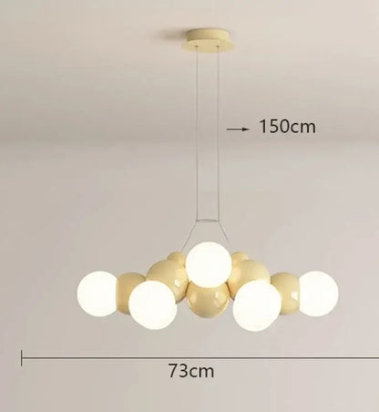 Modern white glass globe pendant light fixture for dining room
