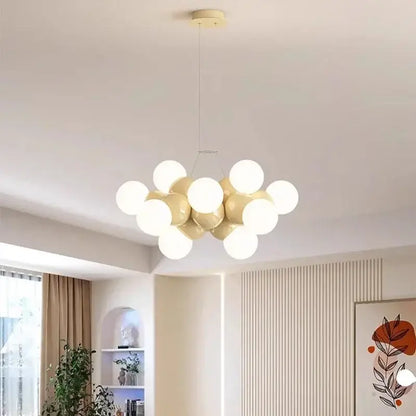 Modern white glass globe pendant light fixture for dining room