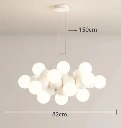 Modern white glass globe pendant light fixture for dining room