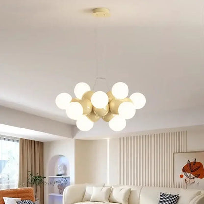 Modern white glass globe pendant light fixture for dining room