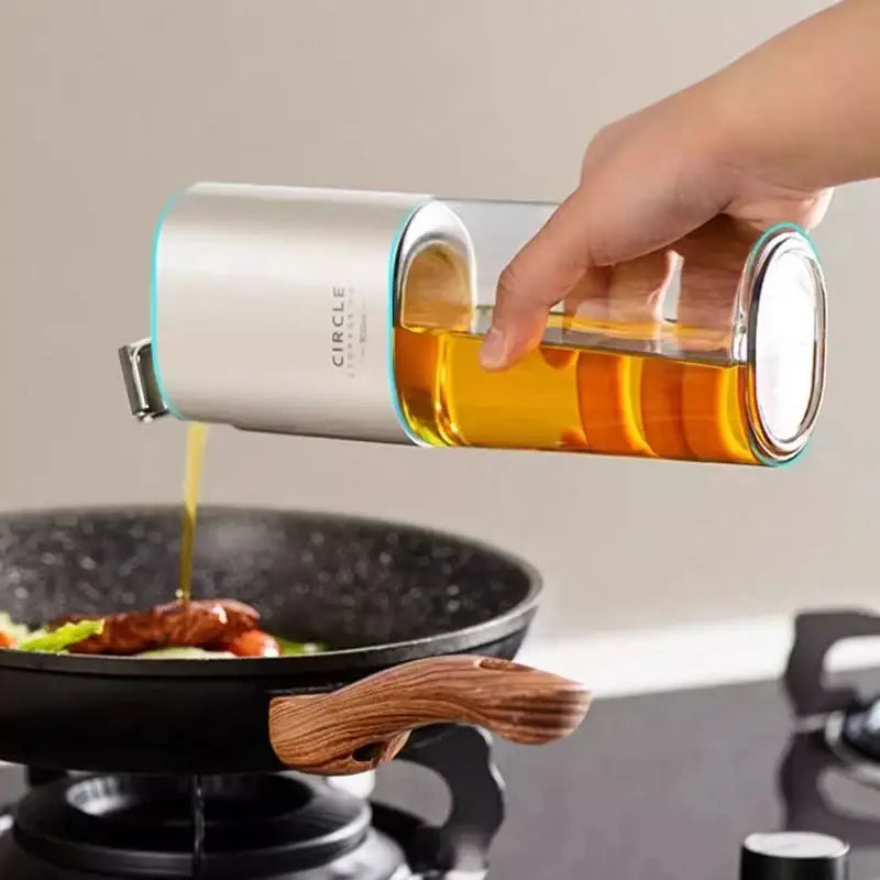 Modern white glass oil pot set 4 piece kitchen seasoning bottle