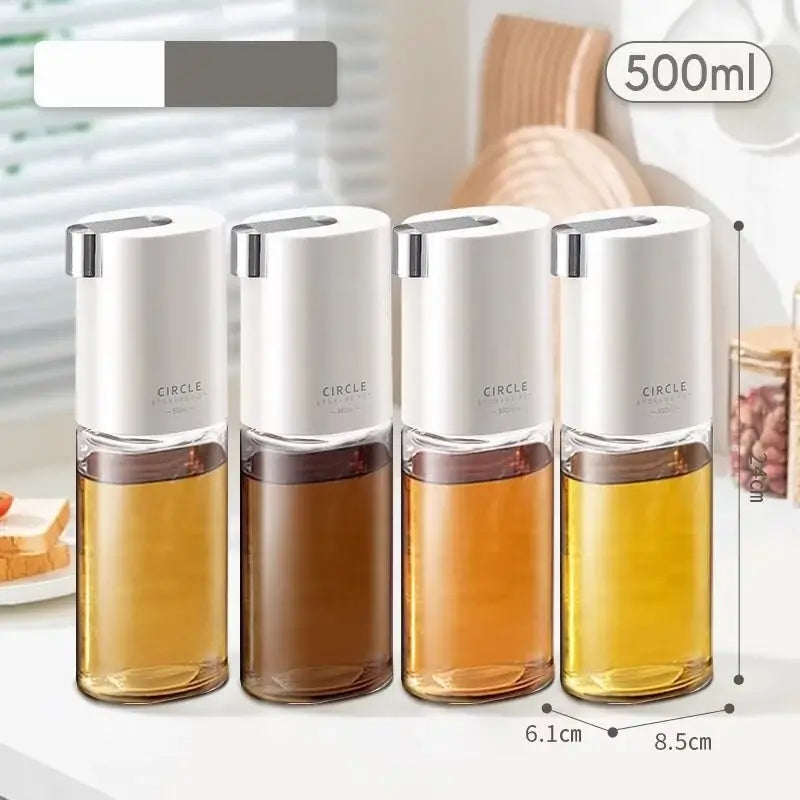 Modern white glass oil pot set 4 piece kitchen seasoning bottle