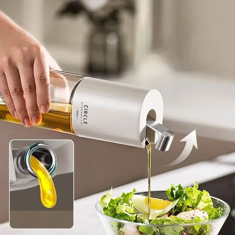 Modern white glass oil pot set 4 piece kitchen seasoning bottle