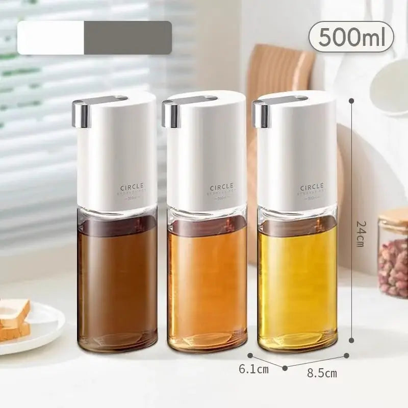 Modern white glass oil pot set 4 piece kitchen seasoning bottle