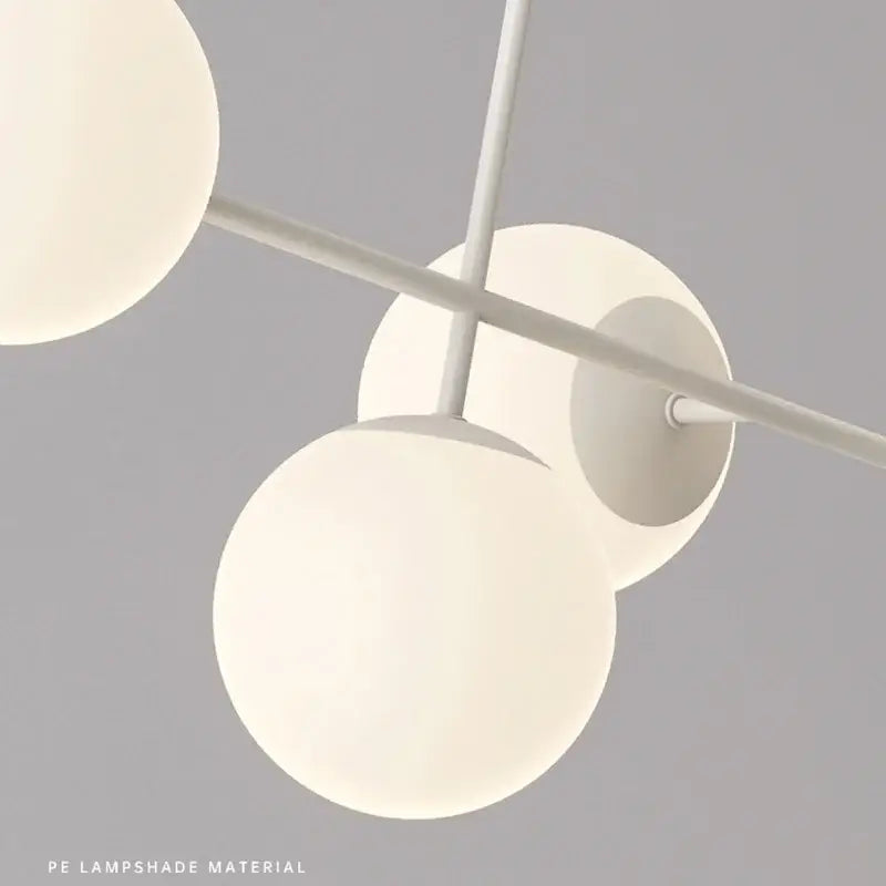 Modern white glass pendant chandelier light set dining room