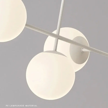 Modern white glass pendant chandelier light set dining room