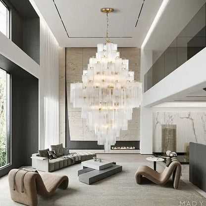 Modern white glass pendant lights dining room cascading chandelier
