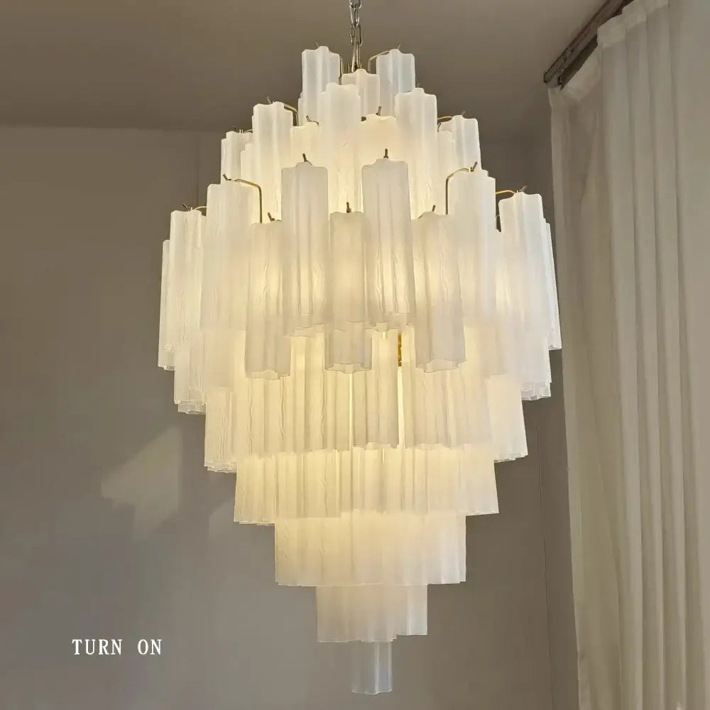 Modern white glass pendant lights dining room cascading chandelier