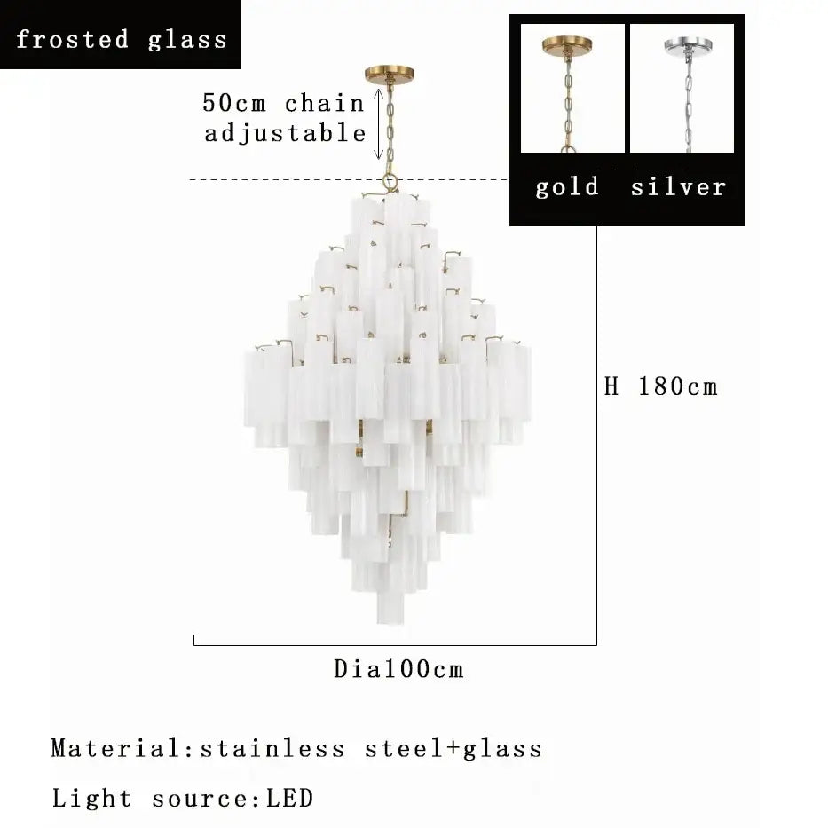 Modern white glass pendant lights dining room cascading chandelier