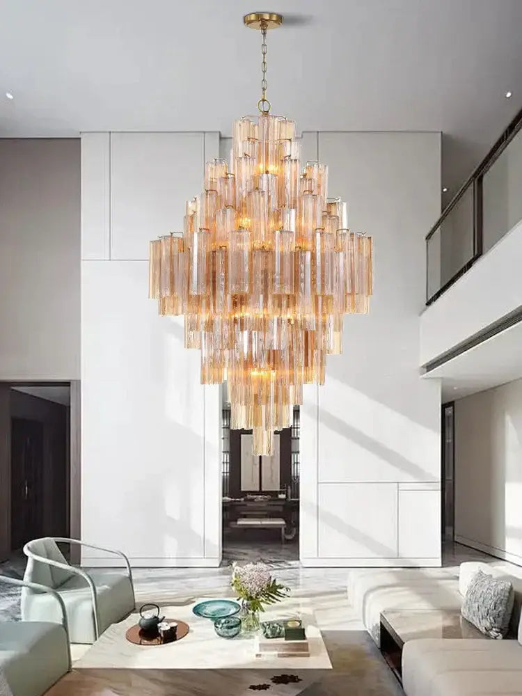 Modern white glass pendant lights dining room cascading chandelier