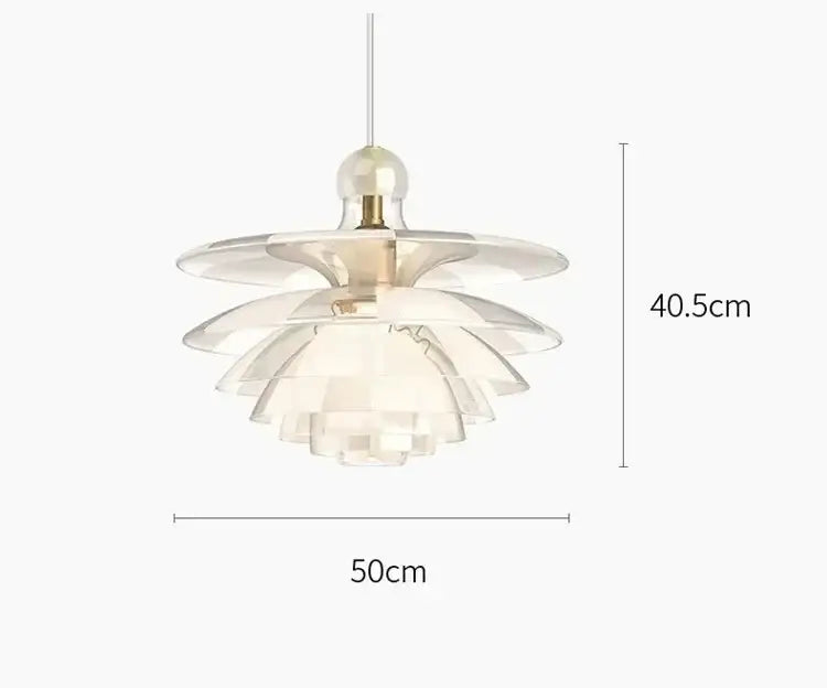 Modern white glass pine cone pendant chandelier for living room