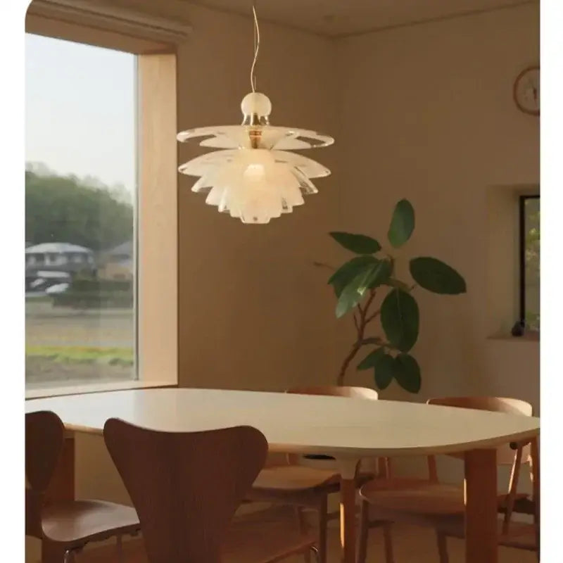 Modern white glass pine cone pendant chandelier for living room
