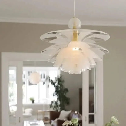 Modern white glass pine cone pendant chandelier for living room