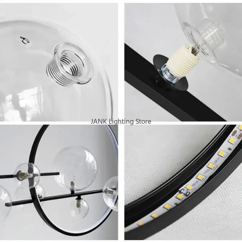Modern white glass strip bubble chandelier kitchen bar pendant light