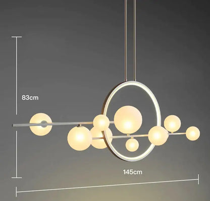 Modern white glass strip bubble chandelier kitchen bar pendant light