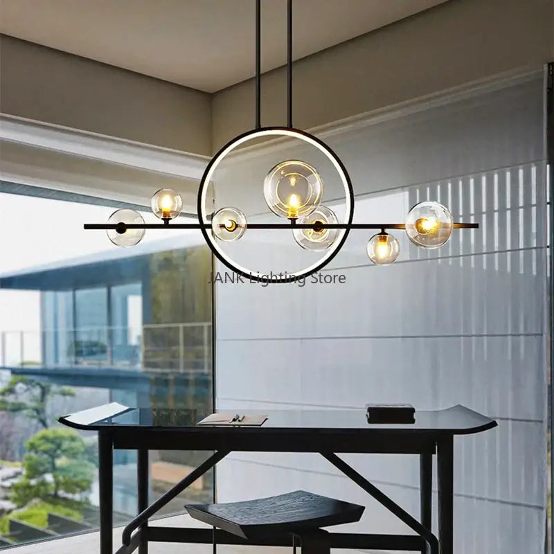 Modern white glass strip bubble chandelier kitchen bar pendant light