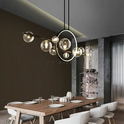 Modern white glass strip bubble chandelier kitchen bar pendant light