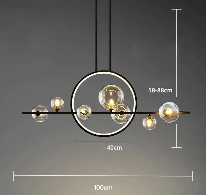 Modern white glass strip bubble chandelier kitchen bar pendant light