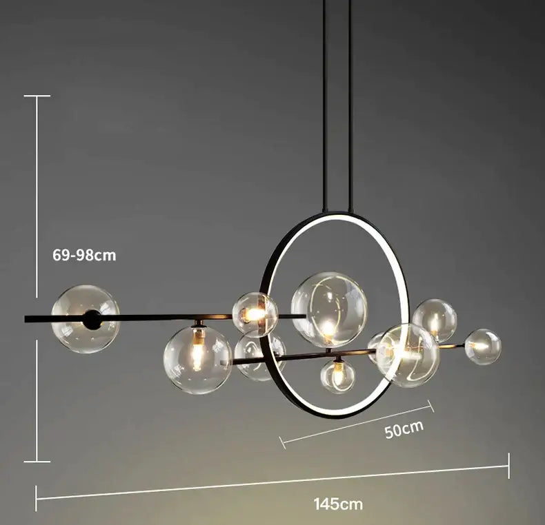 Modern white glass strip bubble chandelier kitchen bar pendant light
