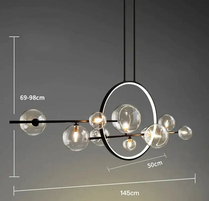 Modern white glass strip bubble chandelier kitchen bar pendant light