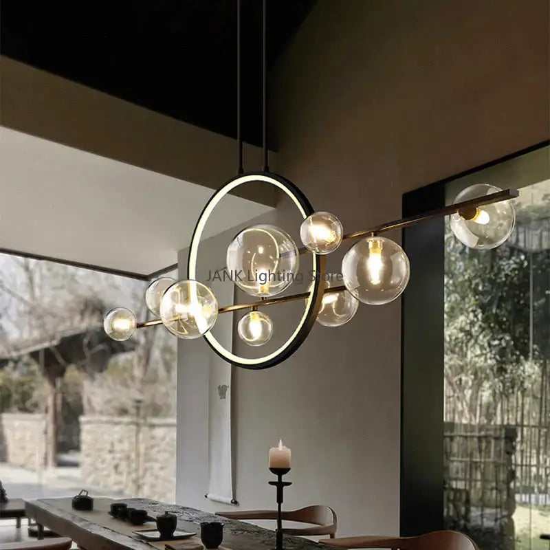 Modern white glass strip bubble chandelier kitchen bar pendant light