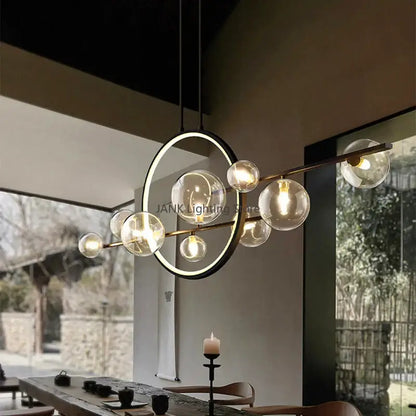 Modern white glass strip bubble chandelier kitchen bar pendant light