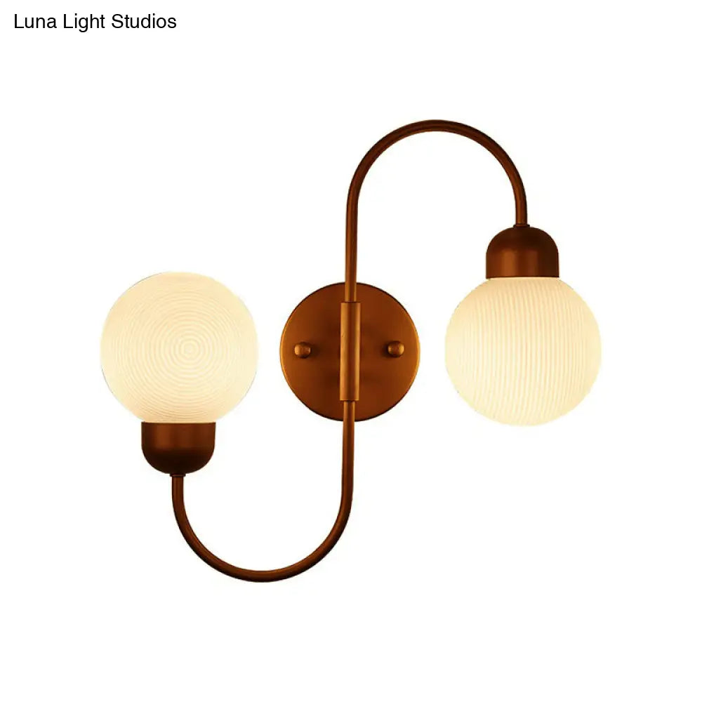 DecorBites™ Modern White Glass Wall Mounted Light - 2-Head Spherical Wall Sconce for Living Room