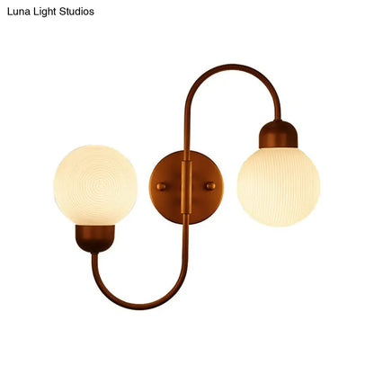 DecorBites™ Modern White Glass Wall Mounted Light - 2-Head Spherical Wall Sconce for Living Room