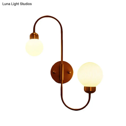 DecorBites™ Modern White Glass Wall Mounted Light - 2-Head Spherical Wall Sconce for Living Room