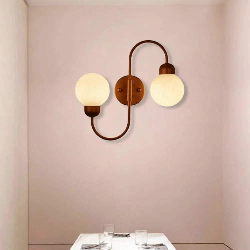 DecorBites™ Modern White Glass Wall Mounted Light - 2-Head Spherical Wall Sconce for Living Room