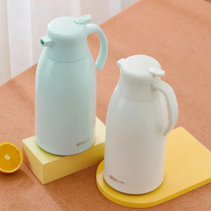 Modern white glossy glass insulation kettle kitchen thermos bottle