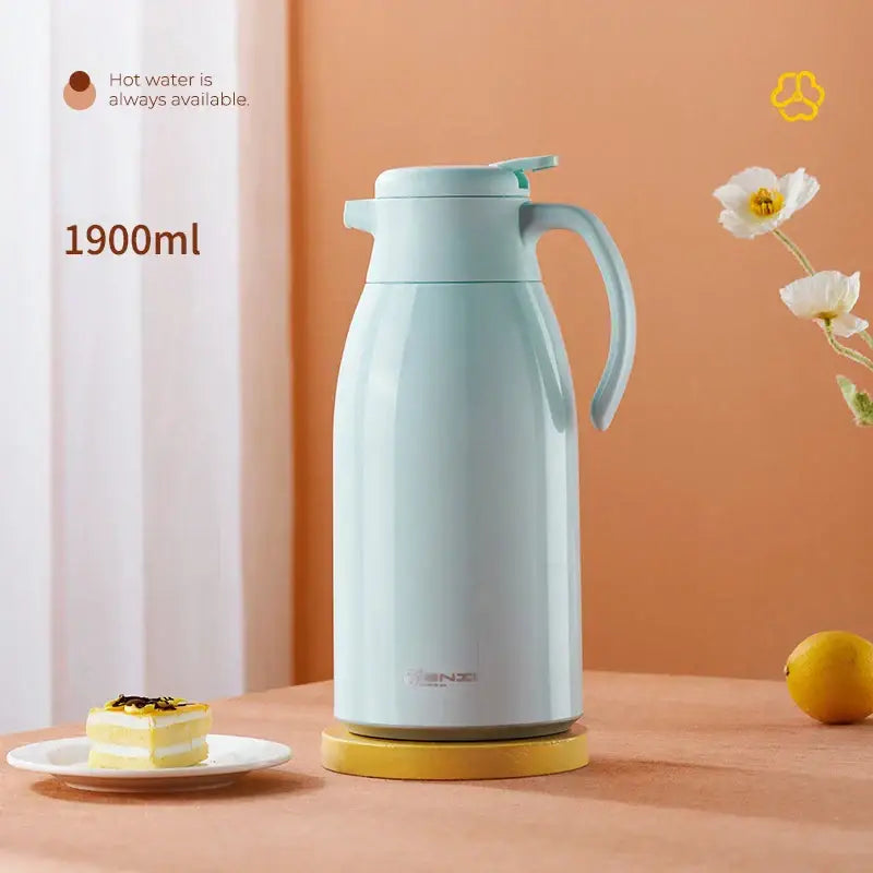Modern white glossy glass insulation kettle kitchen thermos bottle