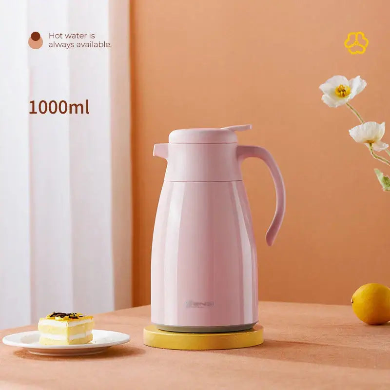 Modern white glossy glass insulation kettle kitchen thermos bottle
