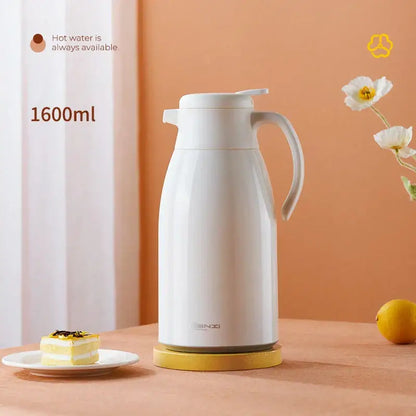 Modern white glossy glass insulation kettle kitchen thermos bottle