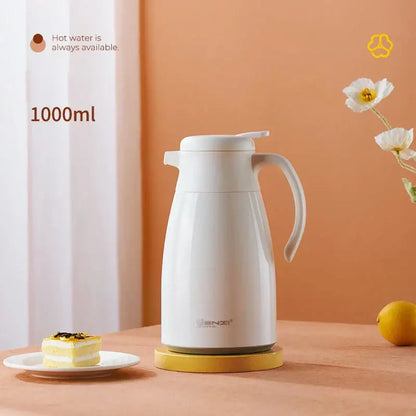 Modern white glossy glass insulation kettle kitchen thermos bottle