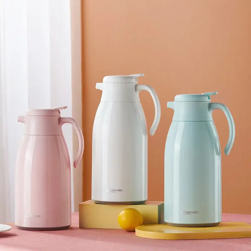 Modern white glossy glass insulation kettle kitchen thermos bottle
