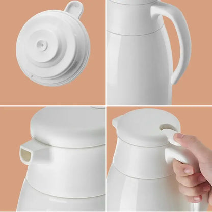 Modern white glossy glass insulation kettle kitchen thermos bottle