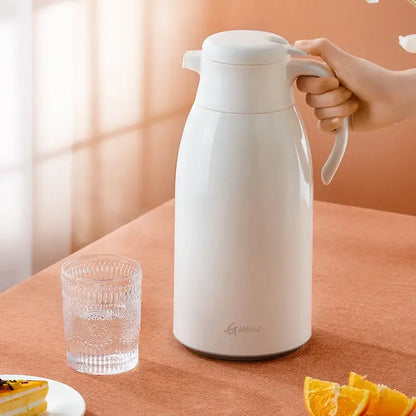 Modern white glossy glass insulation kettle kitchen thermos bottle