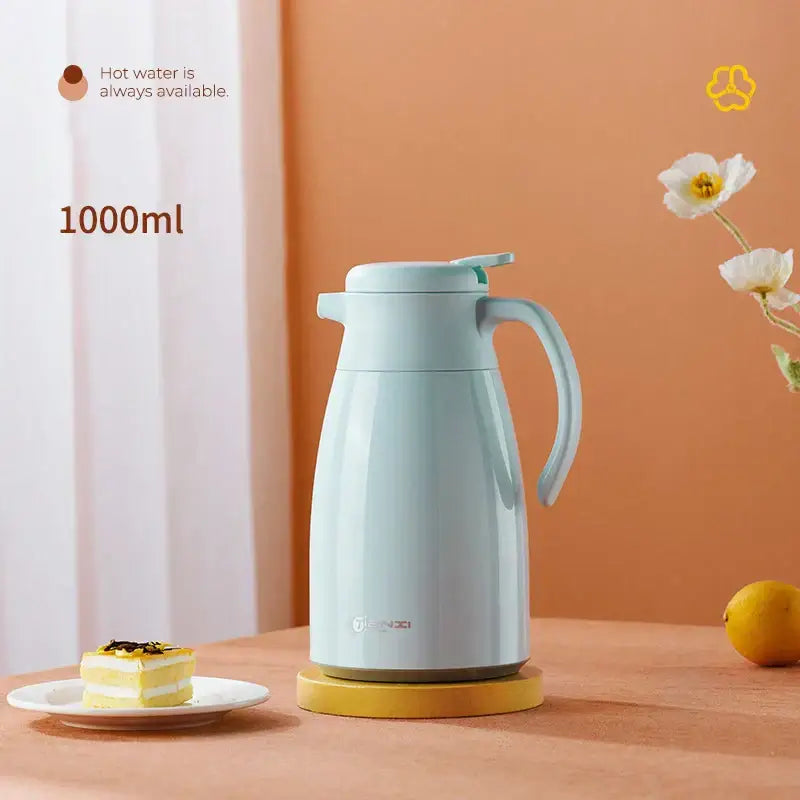 Modern white glossy glass insulation kettle kitchen thermos bottle