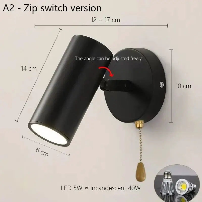 Modern white & gold adjustable nordic led wall lamp bedroom
