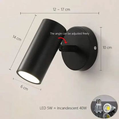 Modern white & gold adjustable nordic led wall lamp bedroom