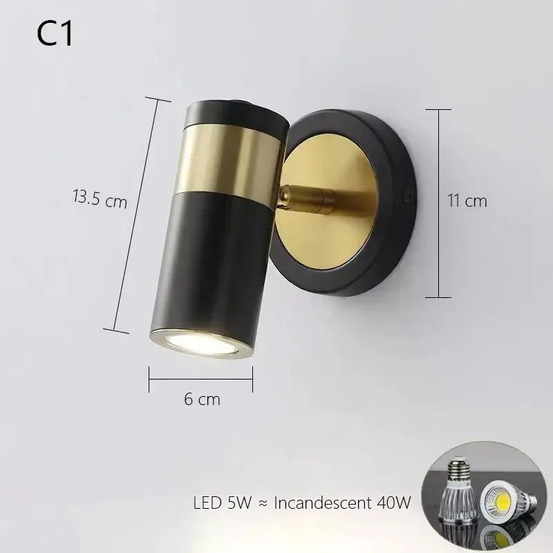 Modern white & gold adjustable nordic led wall lamp bedroom