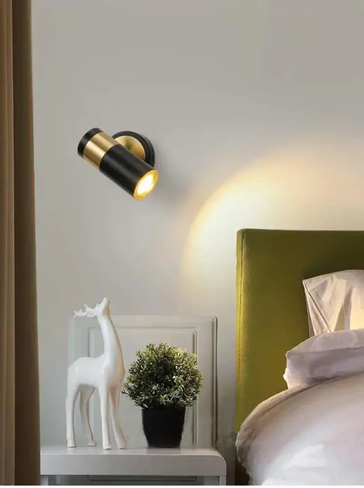 Modern white & gold adjustable nordic led wall lamp bedroom