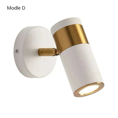 Modern white & gold adjustable nordic led wall lamp bedroom
