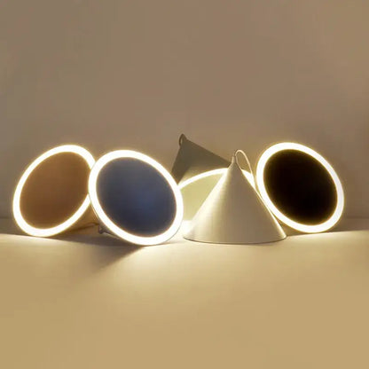Modern white & gold annular cone pendant lamp living room light
