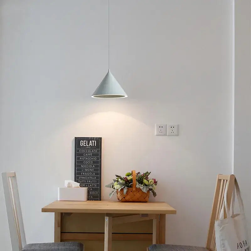 Modern white & gold annular cone pendant lamp living room light