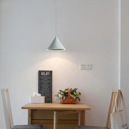 Modern white & gold annular cone pendant lamp living room light