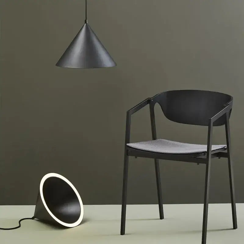 Modern white & gold annular cone pendant lamp living room light